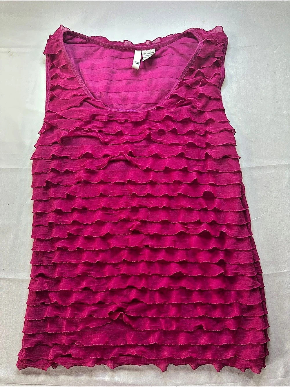 Sami Jo Ruffled Tank Top in Pink Size Medium Like New